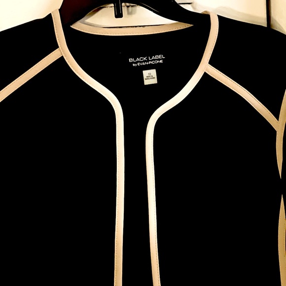 Evan Picone Crew Neck Open Front Black - Picture 2 of 2